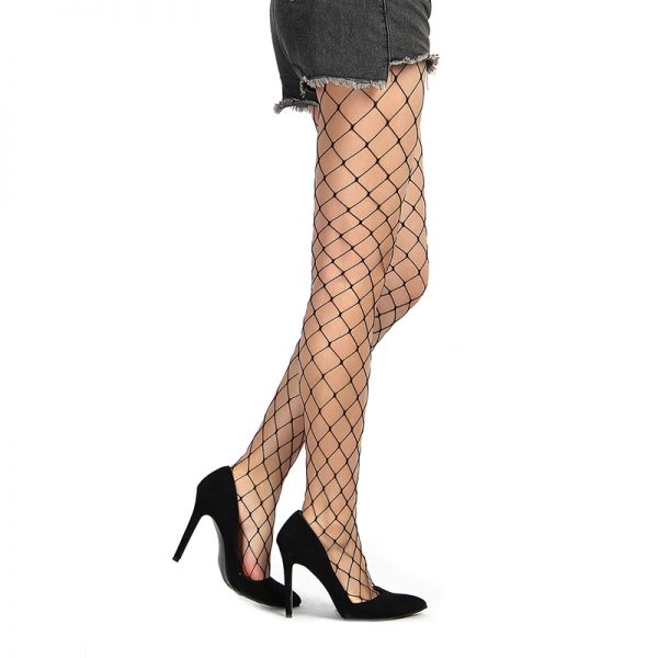 Black Fence Net Thigh Highs Stocking - Image 3