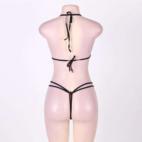 Crotchless Lace Teddy With Rhinestone Detail - Image 3