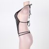 Crotchless Lace Teddy With Rhinestone Detail - Image 2