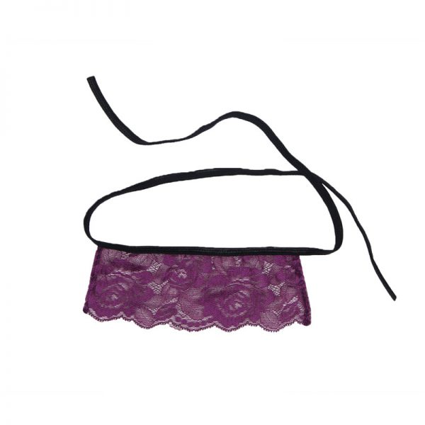Sexy Purple Lace Bustier Lingerie Set With Blind Fold - Image 6