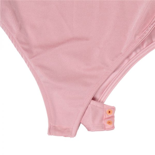 Pink Lace High Neck Cut Out Back Sexy Teddy - Image 3