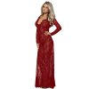 Wine Red Delicate Lace Long Sleepwear Gown - Image 2