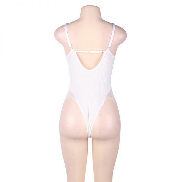 Floral Appliques Embroidery Mesh Underwire Teddy Bodysuit - Image 3
