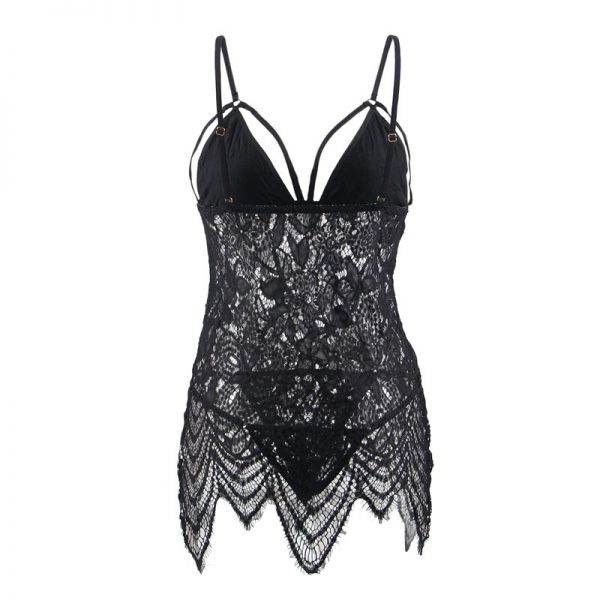 Black Lace Sleeveless Lingerie Set
