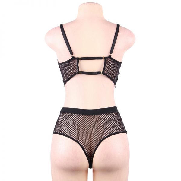 Black Custom High Quality Beautiful Lingerie Lace Bra Set - Image 2