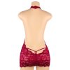 Red Lace Plunging Chemise Dress - Image 3