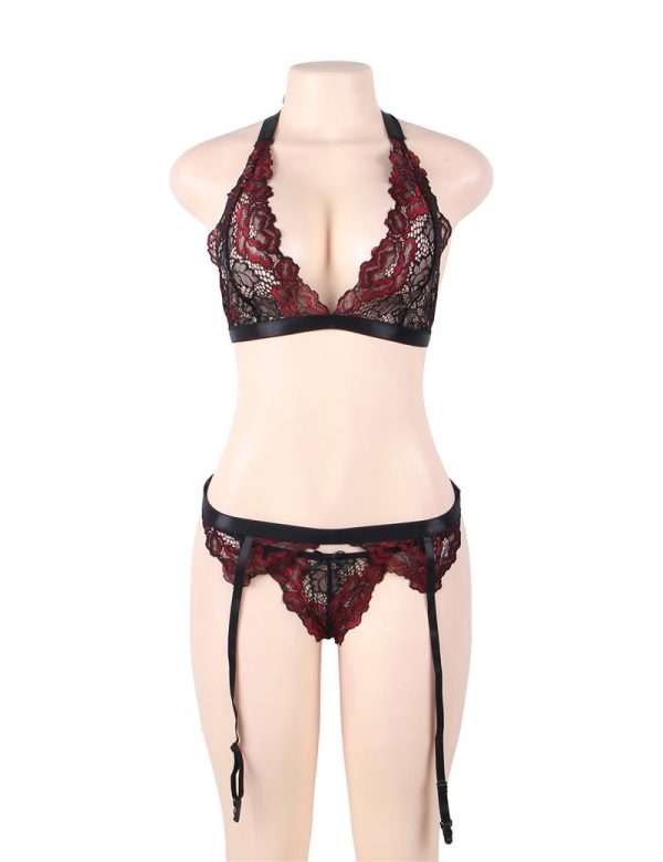 Deluxe Red Lace Bra Set - Image 4