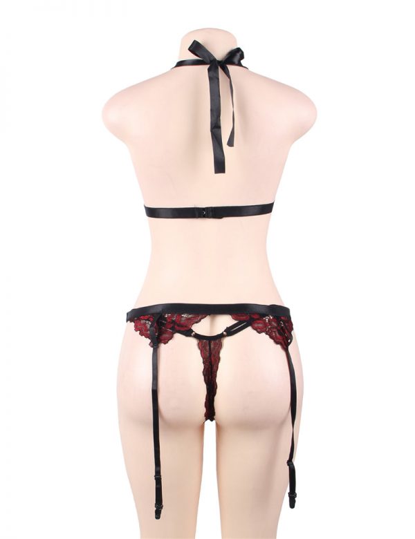 Deluxe Red Lace Bra Set - Image 3