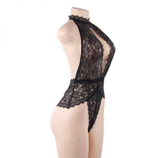 Black Exquisite Lace Open Cup Body - Image 2
