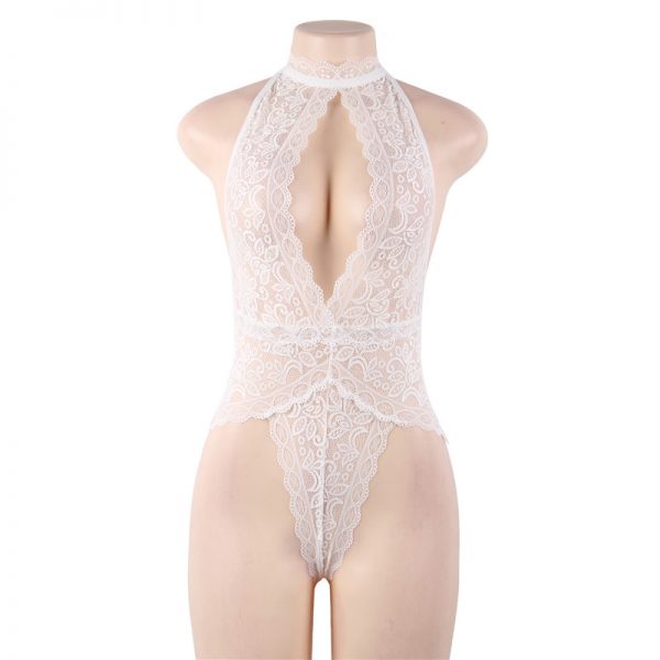 White Exquisite Lace Open Cup Body