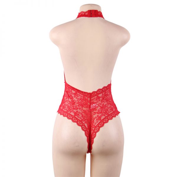 Red Exquisite Lace Open Cup Body - Image 2