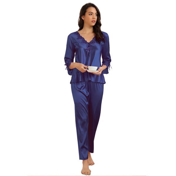 High Quality Long Sleeve Silk Pyjama Set Two Piece Set
