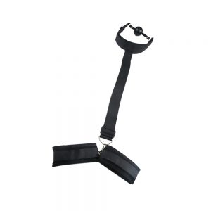 PlayHappy BDSM Ball Mouth Gag With Leather Handcuffs