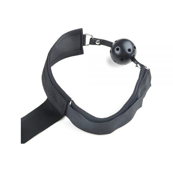 PlayHappy BDSM Ball Mouth Gag With Leather Handcuffs - Image 4