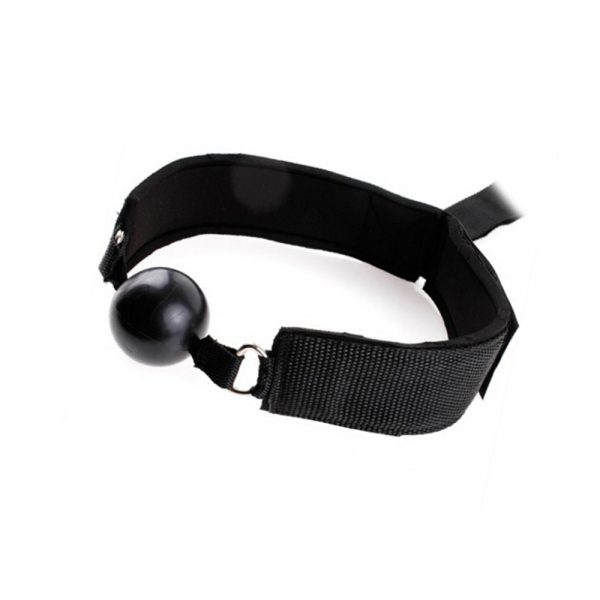 PlayHappy BDSM Ball Mouth Gag With Leather Handcuffs - Image 7