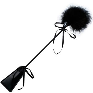 Leather Spanking Paddle With Flirt Tickle Feather