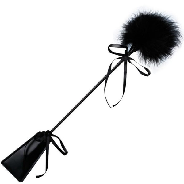 Leather Spanking Paddle With Flirt Tickle Feather