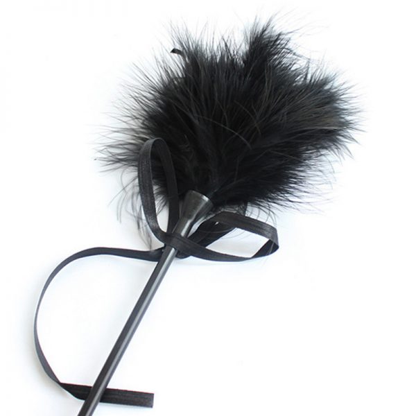 Leather Spanking Paddle With Flirt Tickle Feather - Image 2