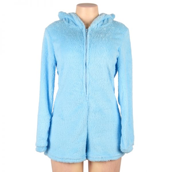 Blue Zipper Romper